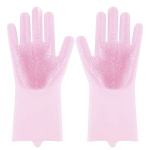 Силіконові рукавички Magic Silicone Gloves Pink для прибирання чистки миття посуду для будинку. Колір рожевий