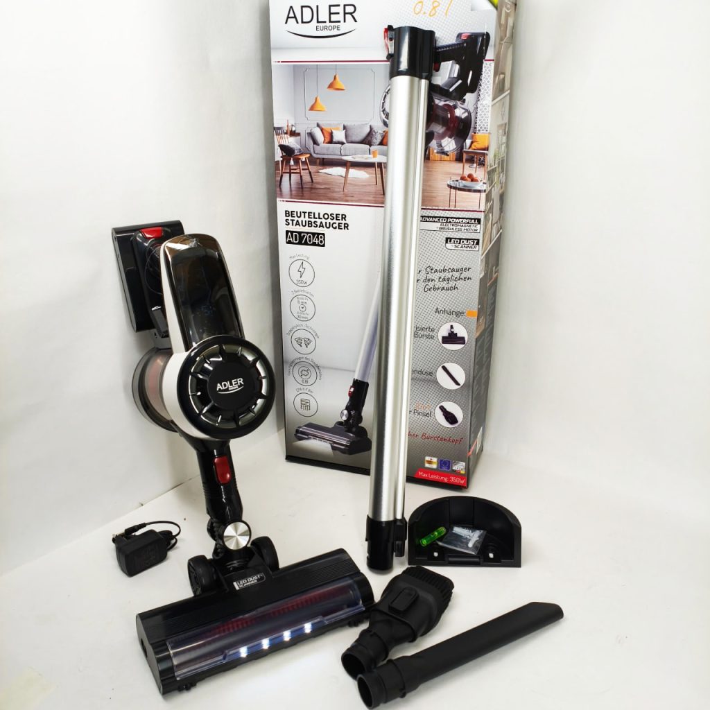 Вертикальний пилосос акумуляторний Adler AD 7048 350Вт для сухого прибирання без мішка