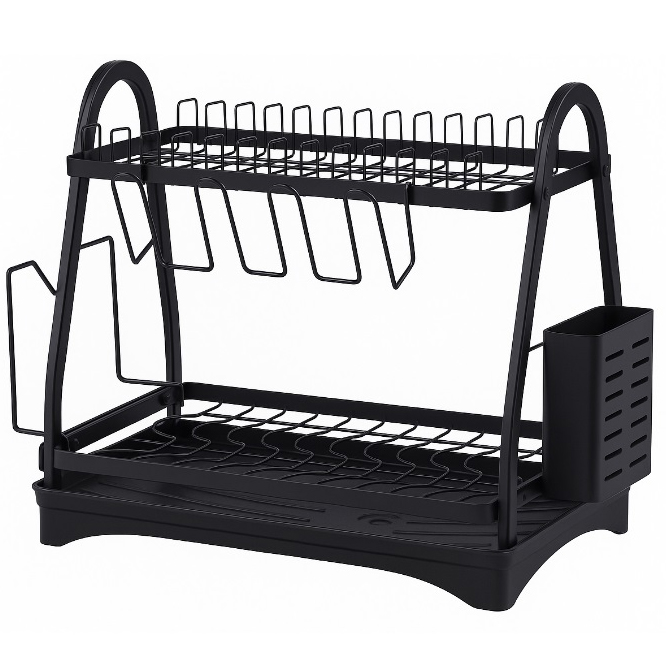 Сушарка для посуду Edenberg EB-17982 настільна 2 яруси 50х30х38 Black
