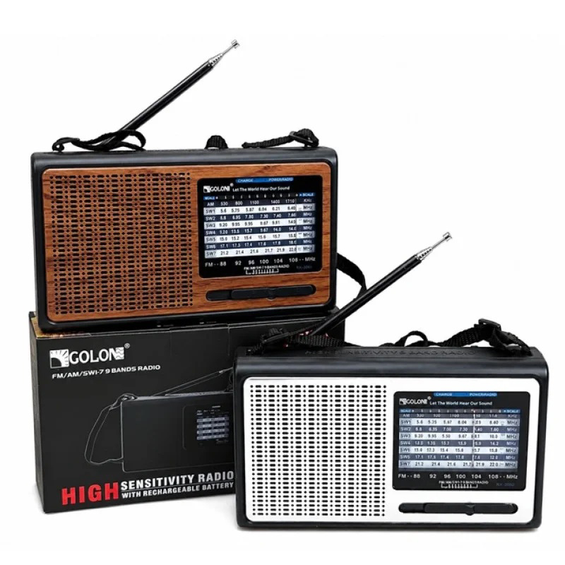 Портативний радіоприймач GOLON RX-3060 із вбудованим акумулятором Brown