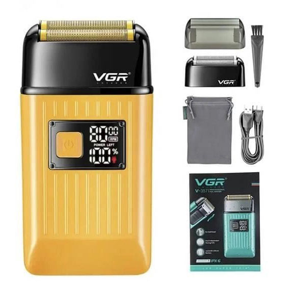 Електробритва портативна чоловіча VGR V-357 професійна бритва Шейвер Yellow