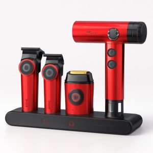 Набір VGR STEPLERSS RPO 4 IN 1 RED, триммер, машинка для стрижки, електробритва, фен