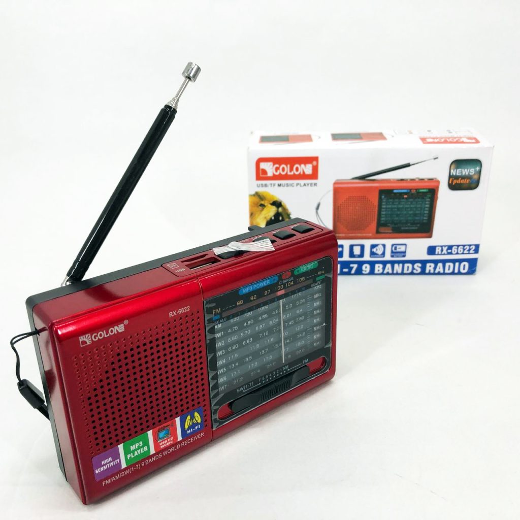 Портативна стовпчик радіо MP3 USB Golon RX-6622. Колір: червоний