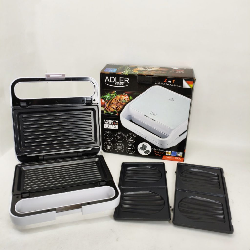 Бутербродниця Adler AD 3070 2в1 1100Вт White
