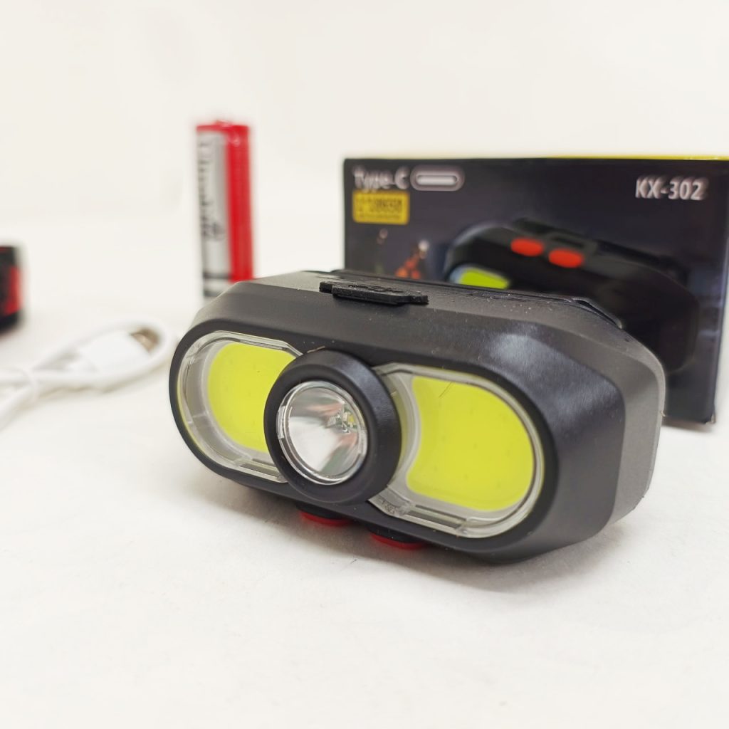 Ліхтар налобний акумуляторний KX-302-LED+2COB