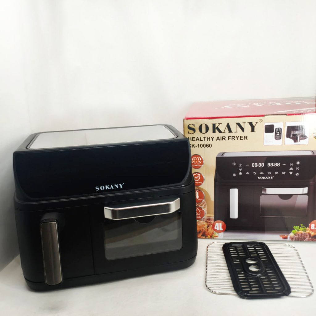Аерофритюрниця двокамерна Sokany SK-10060 2400W електродуховка 8,5л + аерогриль безмасляна 4л без олії