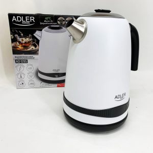 Чайник металевий Adler AD 1295w 1.7л 1850Вт електричний з терморегулятором 40-100 °С White