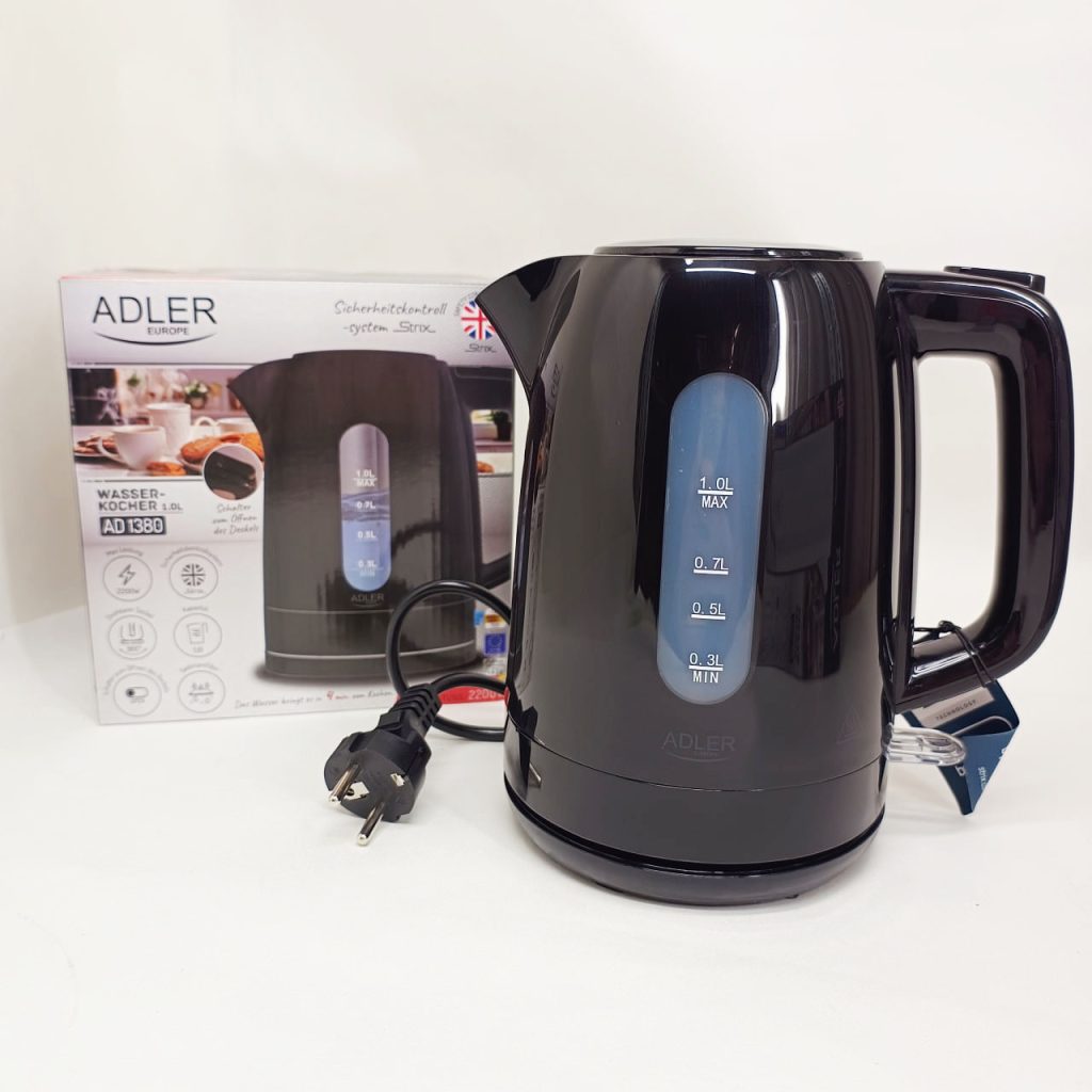 Електрочайник Adler AD 1380b 1л 2200Вт Black