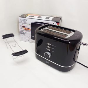 Тостер Adler AD 3224 7 рівнів обсмажування решітка для булочок 850Вт Black