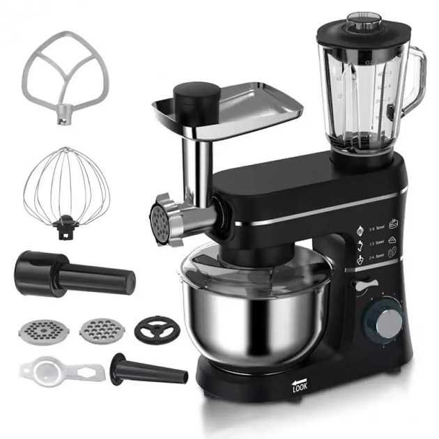 Кухонний комбайн Domotec MS-6676B 5в1 10л 1400Вт міксер/м'ясорубка, стаціонарний планетарний тістоміс
