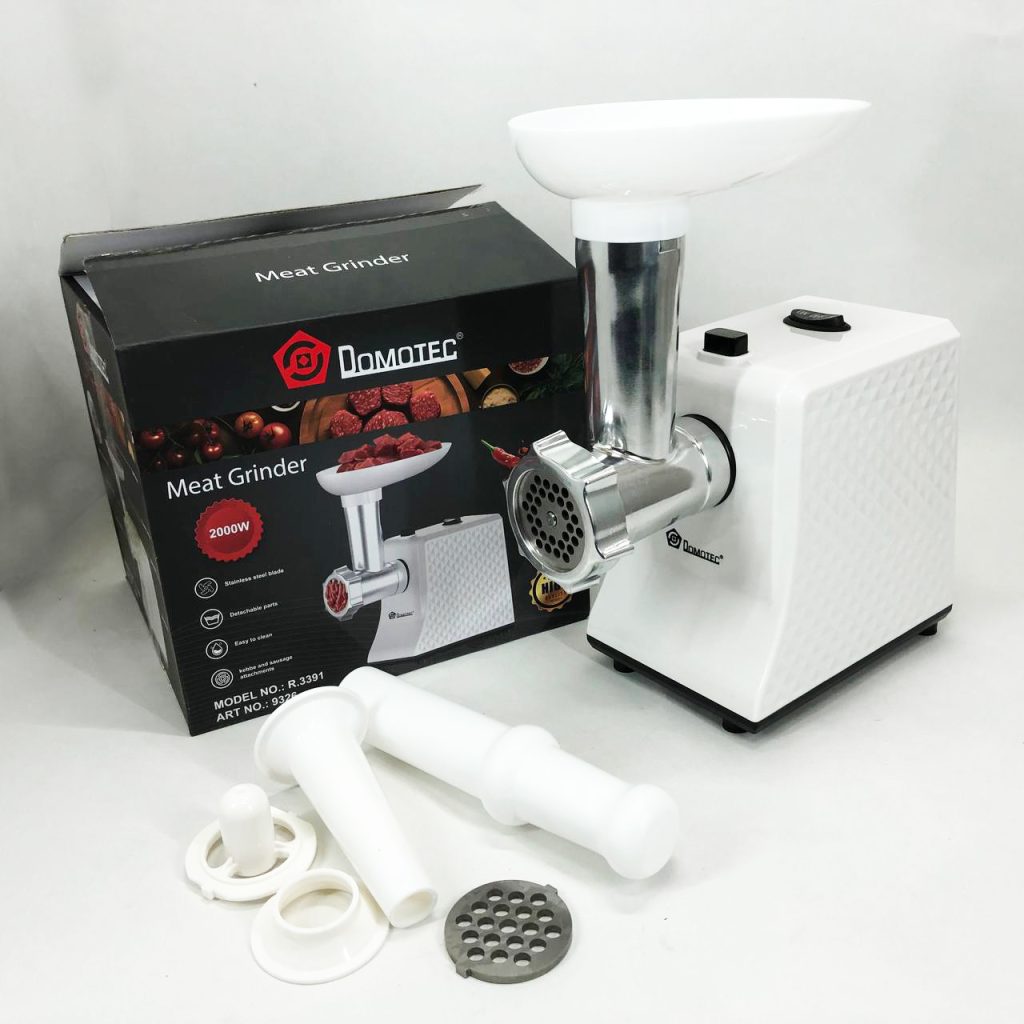 М'ясорубка електрична Domotec R3391 2000Вт, Потужна компактна м'ясорубка для дому 3 в 1
