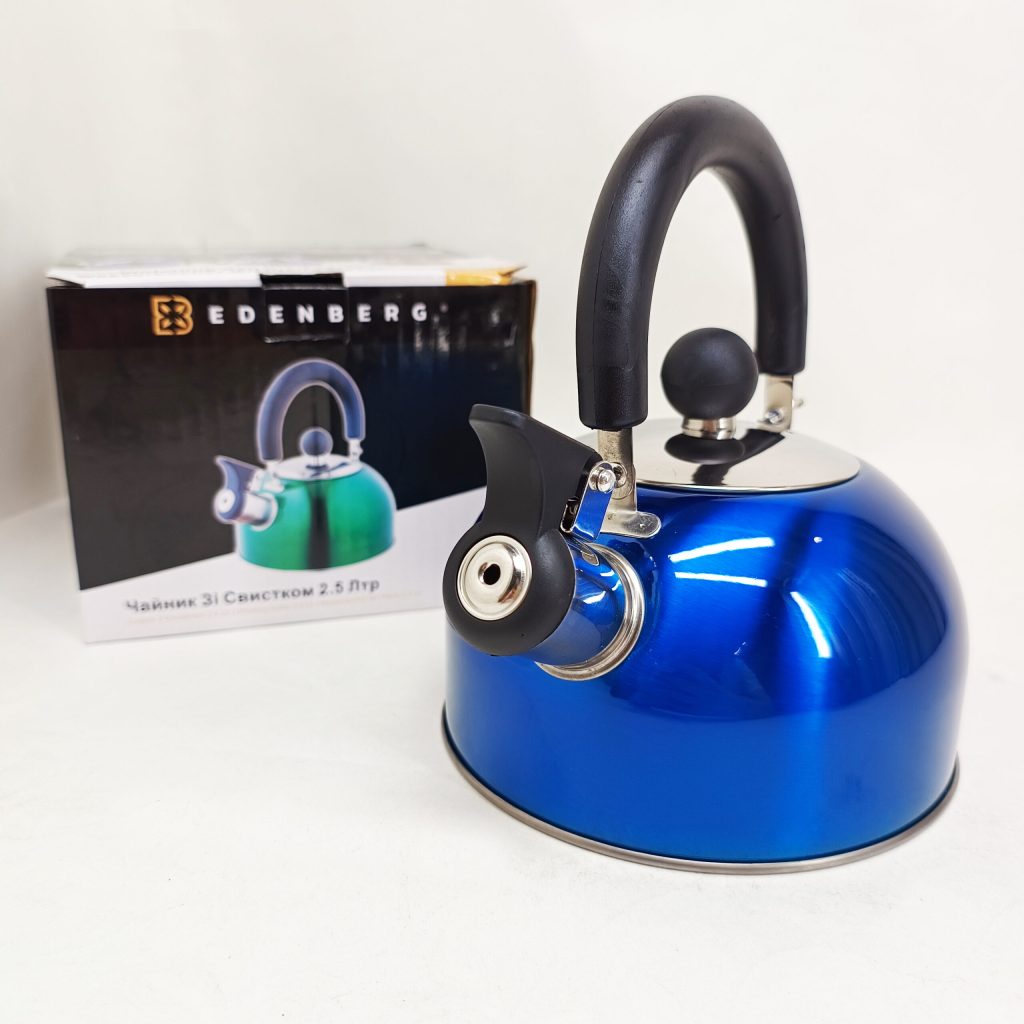 Чайник Edenberg EB-1346 із нержавіючої сталі зі свистком 2.5л Blue
