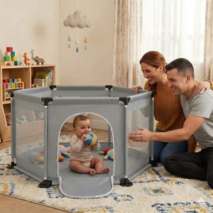 Дитячий ігровий манеж для дітей складаний дитячий манеж 120х100х55см Gray