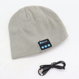 Портативна колонка шапки з bluetooth навушниками SPS Hat BT True. Колір: сірий