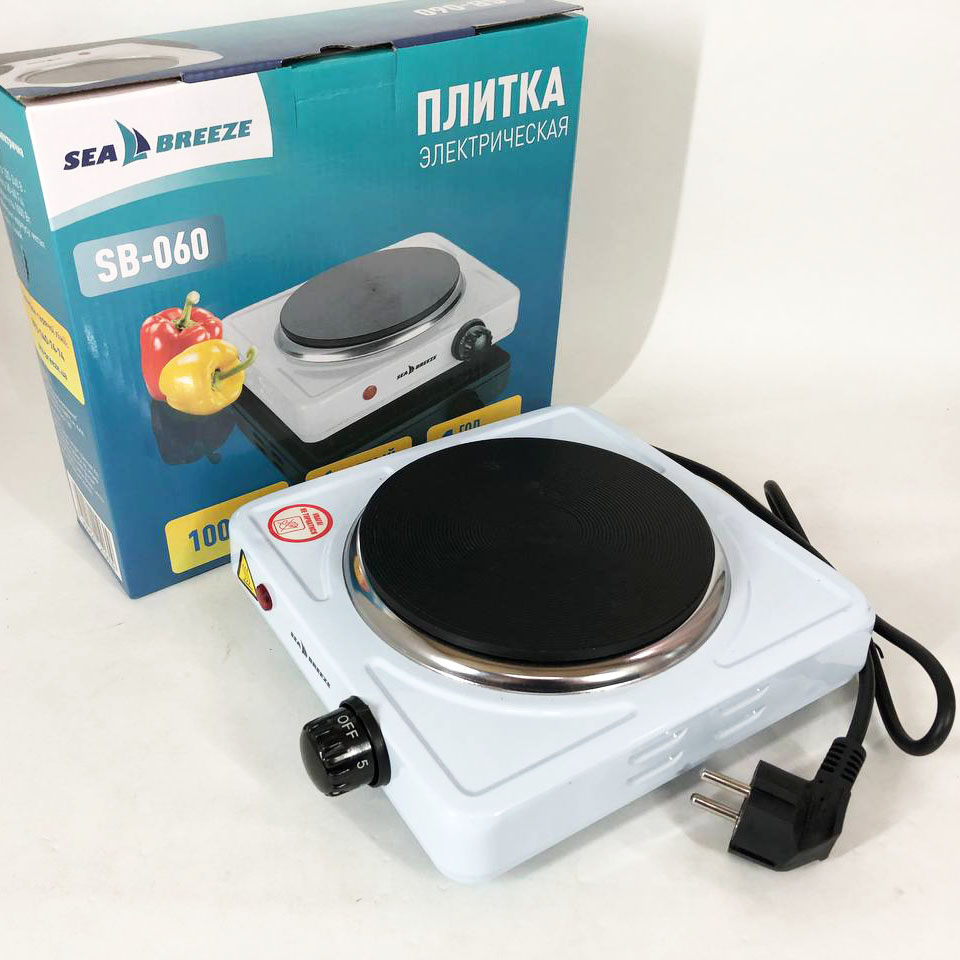 Настільна плита електрична Sea Breeze SB-060, потужна настільна електроплита White