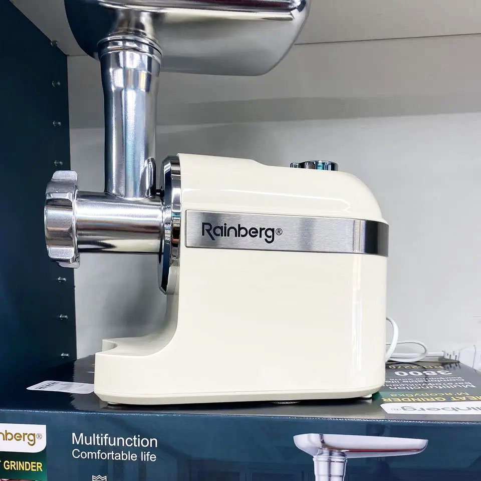 М'ясорубка Rainberg RB-2270 з реверсом та насадками для шатківниці та ковбас 3800W White