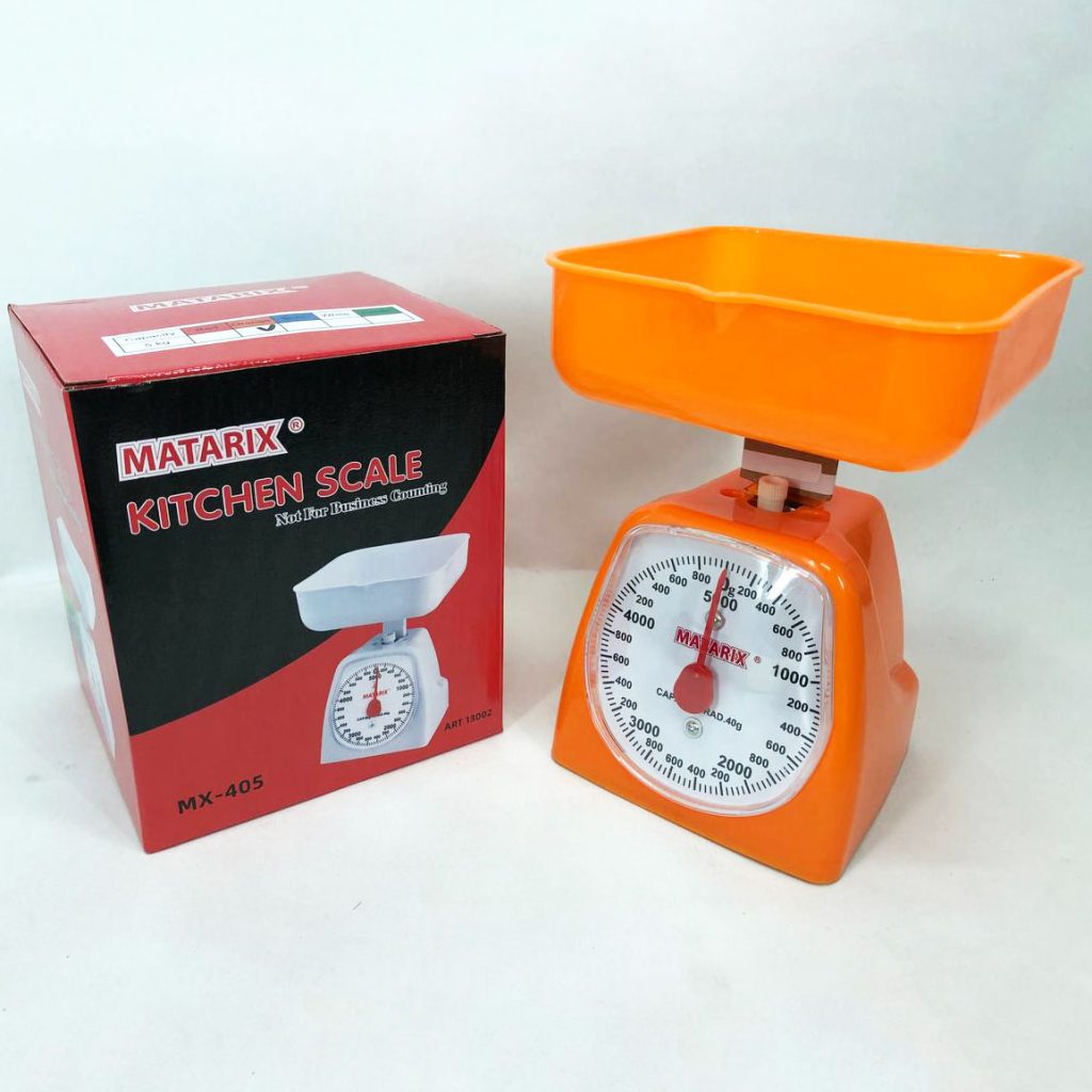 Ваги кухонні механічні MATARIX MX-405 5 кг, Ваги для кухні для продуктів. Колір: оранжевий