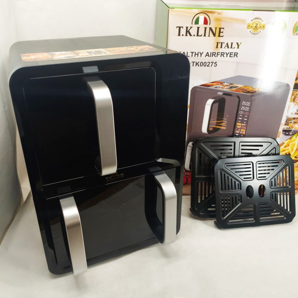Двокамерна аерофритюрниця T.K.Line TK00275 12л і 6л потужність 5200Вт + 2000Вт
