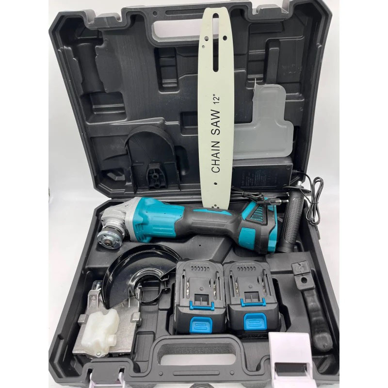 Акумуляторна болгарка 2 в 1 з насадкою пилою 30см в кейсі