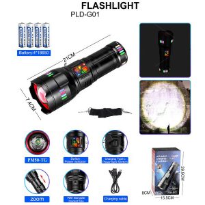 Ліхтар NIGHT VISION FLUORESCENCE G01-PM60-TG, Потужний кишеньковий ліхтарик, Сильний ліхтарик