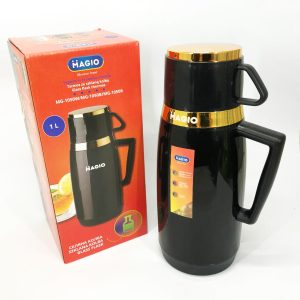 Термос Magio MG-1050B зі скляною колбою, Питний термос, Термос для кави Black