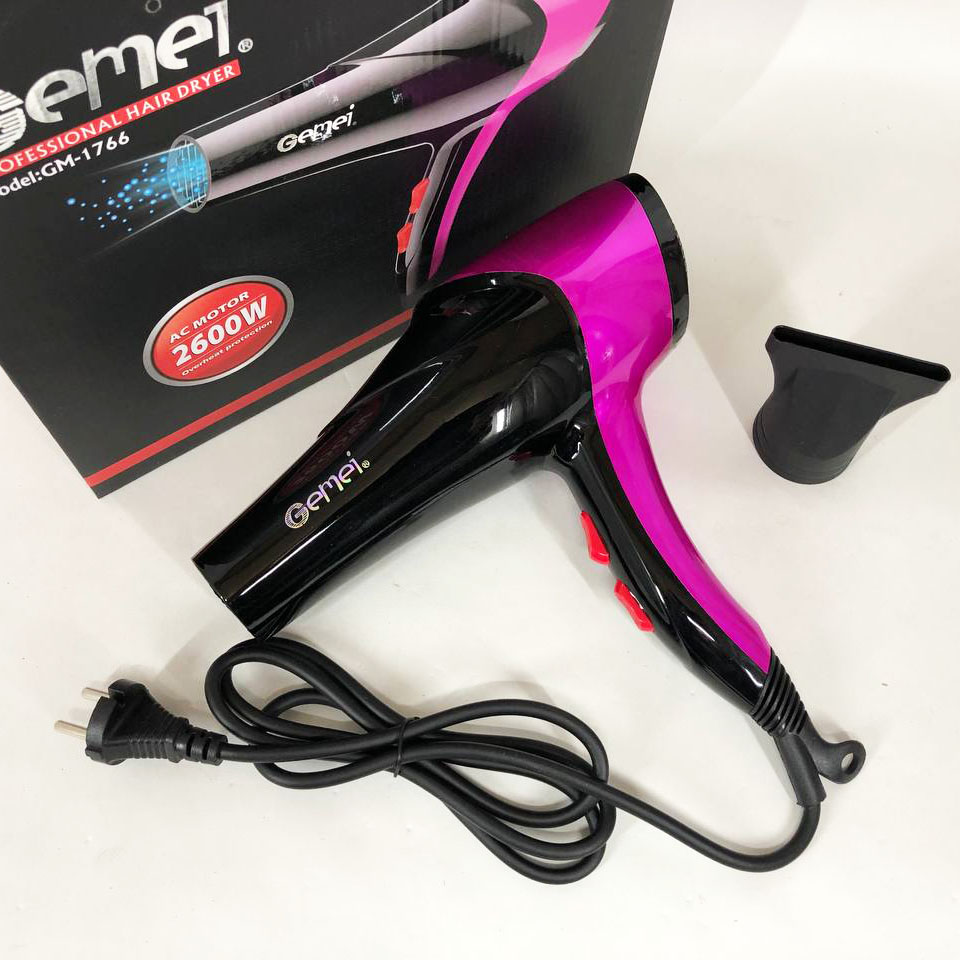 Фен GEMEI GM-1766 2600Вт, жіночий фен для волосся, електрофен для волосся Purple