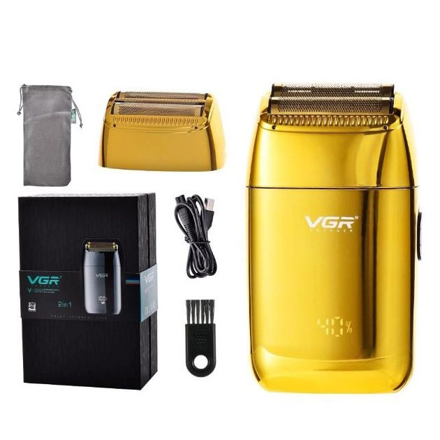 Професійний шейвер VGR V-399 GOLD, бездротова електробритва, бритва триммер для бороди