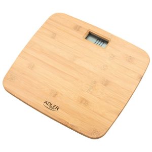 Електронні ваги Adler AD 8173 з бамбуковою платформою до 150 кг та LCD-дисплеєм