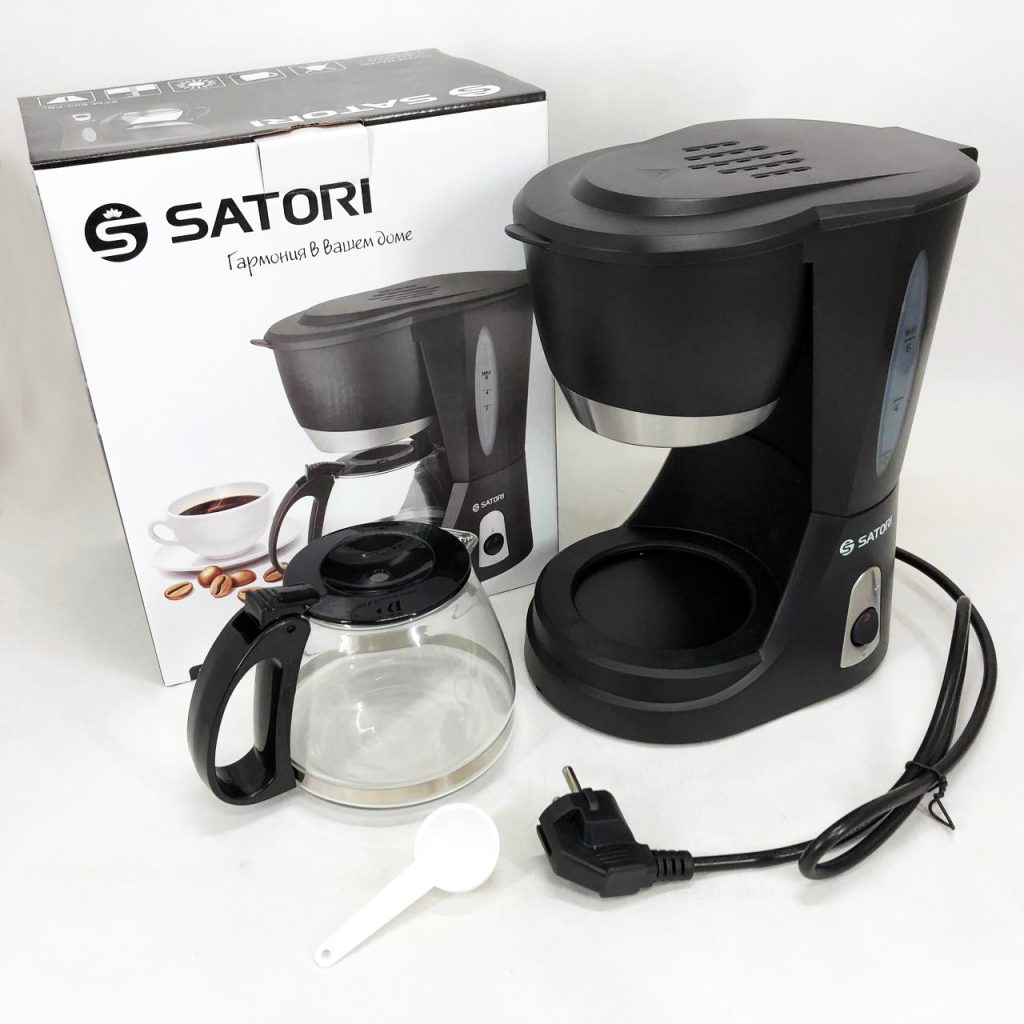 Кавоварка крапельна Satori SCM-600-PBL 650 Вт, Маленька кавомашина для дому, Маленька кавомашина