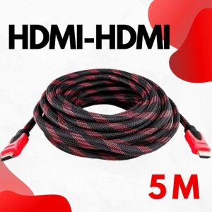 Кабель посилений 5м перехідник адаптер HDMI-HDMI тато-тато аудіо відео шнур в обмотці